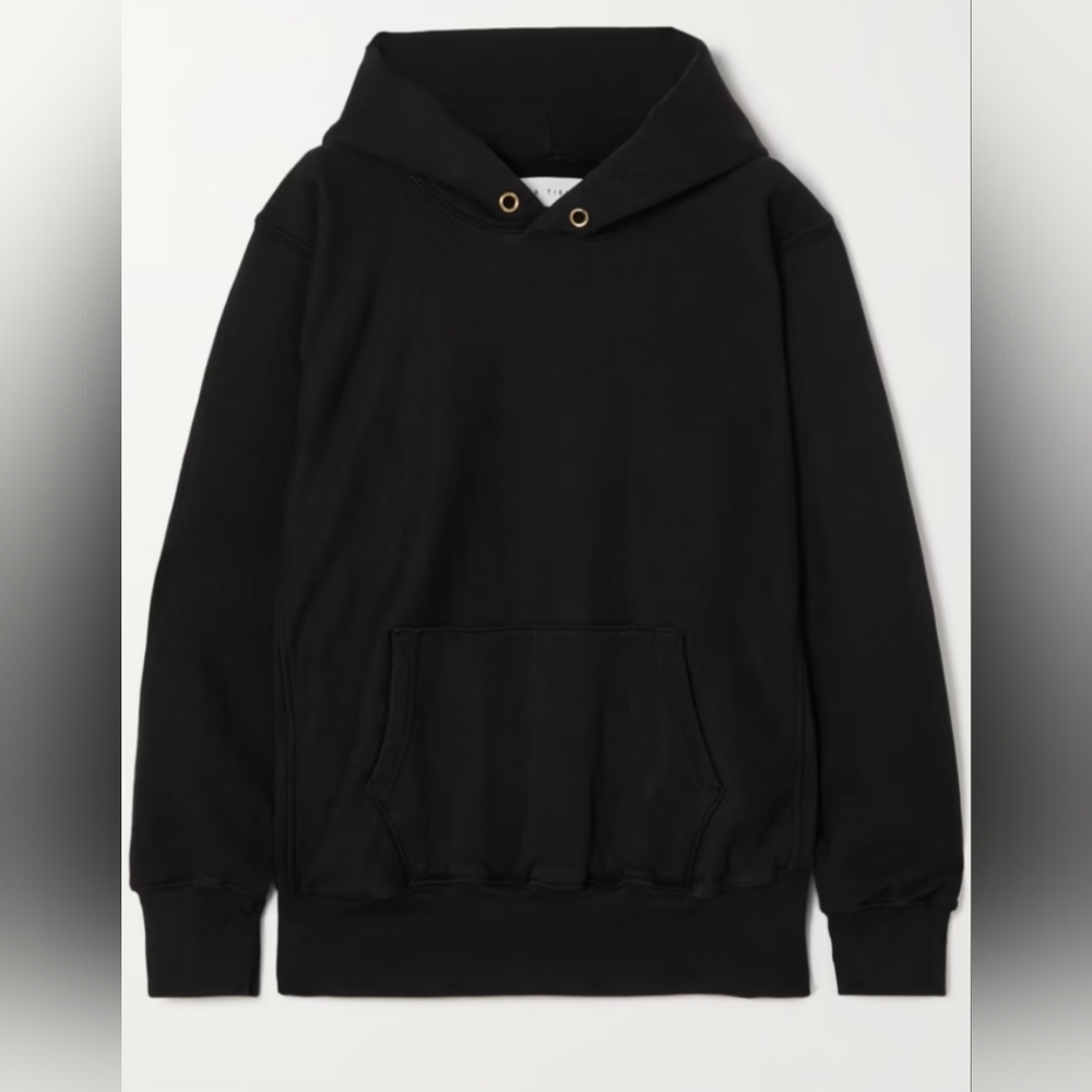 Les Tien 100% Cotton Jersey  Black Hoodie Sweatshirt Sport Activewear Small